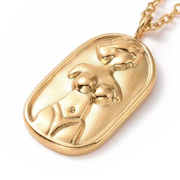 PandaHall Ion Plating(IP) 304 Stainless Steel Rectangle with Woman Pendant Necklace for Women, Golden, 17.83 inch(45.3cm) 304 Stainless...
PandaHall Ion Plating(IP) 304 Stainless Steel Rectangle with Woman Pendant Necklace for Women, Golden, 17.83 inch(45.3cm) 304 Stainless...