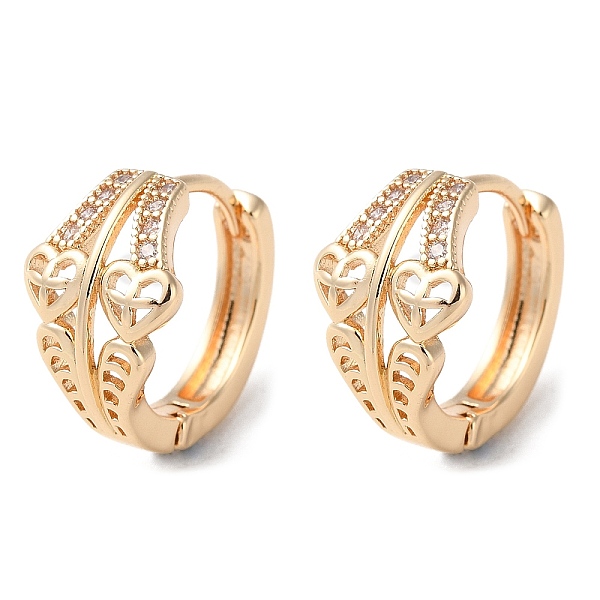 PandaHall Rack Plating Brass Micro Pave Cubic Zirconia Hoop Earrings, Hollow Heart, Light Gold, 15x9.5mm Cubic Zirconia Heart Clear
PandaHall Rack Plating Brass Micro Pave Cubic Zirconia Hoop Earrings, Hollow Heart, Light Gold, 15x9.5mm Cubic Zirconia Heart Clear