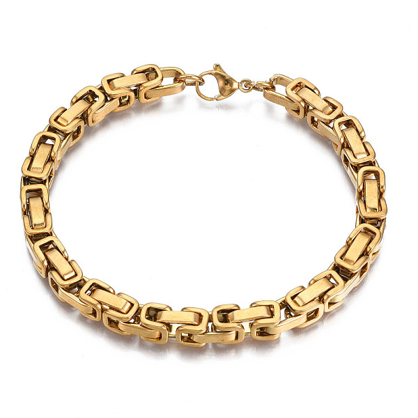 PandaHall Ion Plating(IP) 201 Stainless Steel Byzantine Chain Bracelet for Men Women, Nickel Free, Gold, 8-7/8 inch(22.5cm) 201 Stainless...
PandaHall Ion Plating(IP) 201 Stainless Steel Byzantine Chain Bracelet for Men Women, Nickel Free, Gold, 8-7/8 inch(22.5cm) 201 Stainless...