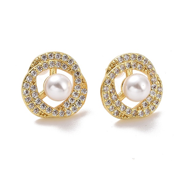 PandaHall Clear Cubic Zirconia Flower with Plastic Pearl Stud Earrings, Brass Jewelry for Women, Cadmium Free & Lead Free, Light Gold...
PandaHall Clear Cubic Zirconia Flower with Plastic Pearl Stud Earrings, Brass Jewelry for Women, Cadmium Free & Lead Free, Light Gold...