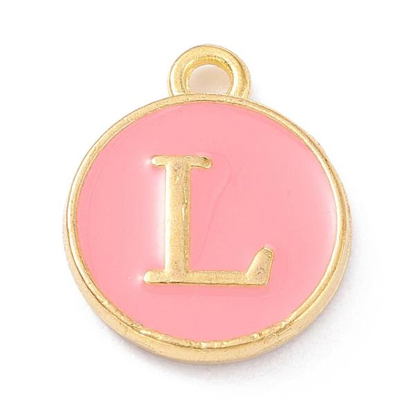 PandaHall Golden Plated Alloy Enamel Charms, Enamelled Sequins, Flat Round with Alphabet, Letter.L, Pink, 14x12x2mm, Hole: 1.5mm...
PandaHall Golden Plated Alloy Enamel Charms, Enamelled Sequins, Flat Round with Alphabet, Letter.L, Pink, 14x12x2mm, Hole: 1.5mm...