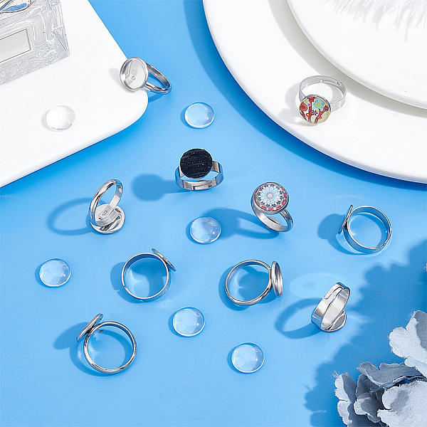 PandaHall UNICRAFTALE 40 Sets Adjustable Stainless Steel Finger Rings Components Sets Round Pad Ring Base DIY Blank Dome Ring Tray and Glass...
PandaHall UNICRAFTALE 40 Sets Adjustable Stainless Steel Finger Rings Components Sets Round Pad Ring Base DIY Blank Dome Ring Tray and Glass...