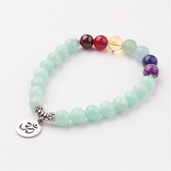 PandaHall Mixed Natural Gemstone Bead Stretch Bracelets, with Titanium Steel Pendants, Flat Round, Antique Silver, 2-1/4 inch(55mm) Mixed...
PandaHall Mixed Natural Gemstone Bead Stretch Bracelets, with Titanium Steel Pendants, Flat Round, Antique Silver, 2-1/4 inch(55mm) Mixed...
