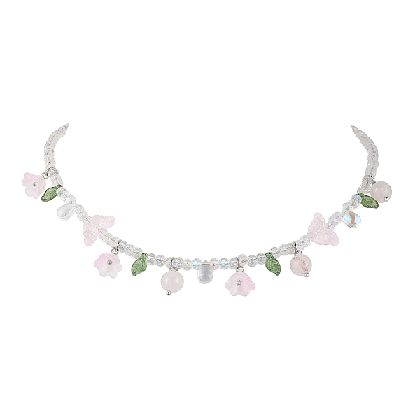 PandaHall Glass with Rose Quartz Beaded Necklaces, Jewely for Women, Flower, Pink, 18.78 inch(47.7cm) Glass Flower Pink
PandaHall Glass with Rose Quartz Beaded Necklaces, Jewely for Women, Flower, Pink, 18.78 inch(47.7cm) Glass Flower Pink