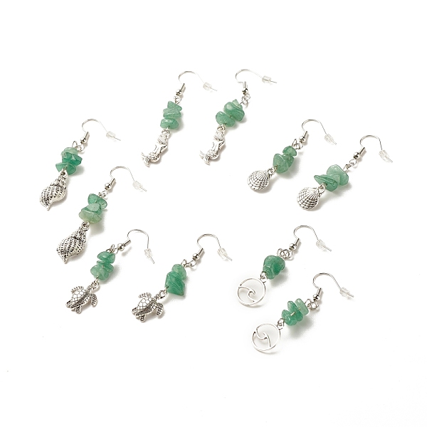 PandaHall Natural Green Aventurine Chips Beaded Dangle Earrings, Brass Ocean Theme Long Drop Earrings for Women, Mixed Shape, Antique Silver...
PandaHall Natural Green Aventurine Chips Beaded Dangle Earrings, Brass Ocean Theme Long Drop Earrings for Women, Mixed Shape, Antique Silver...