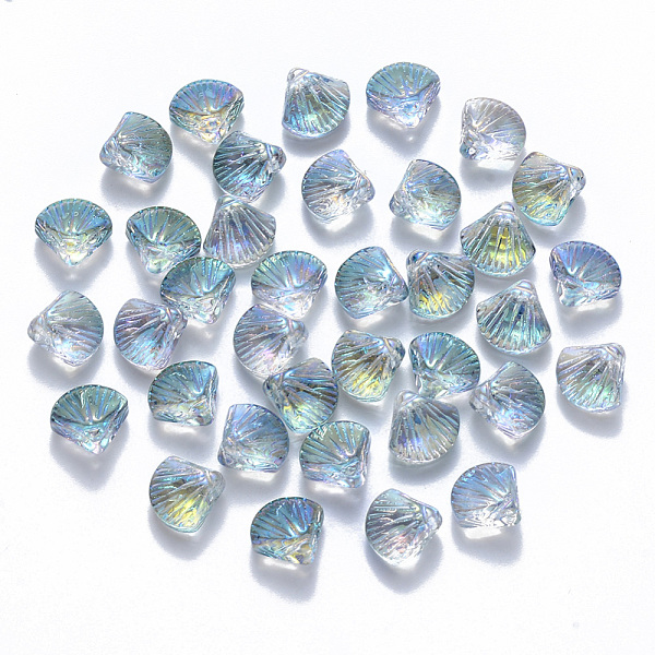 PandaHall Transparent Spray Painted Glass Beads, Top Drilled Beads, AB Color Plated, Scallop Shape, Medium Turquoise, 10x10.5x6mm, Hole: 1mm..., Cyan
PandaHall Transparent Spray Painted Glass Beads, Top Drilled Beads, AB Color Plated, Scallop Shape, Medium Turquoise, 10x10.5x6mm, Hole: 1mm..., Cyan