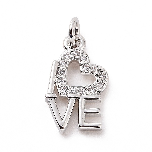 PandaHall Brass Micro Pave Cubic Zirconia Pendants, with Jump Ring, Word Love Charm, Platinum, 15.5x9x2.5mm, Hole: 2.8mm Brass+Cubic..., Clear
PandaHall Brass Micro Pave Cubic Zirconia Pendants, with Jump Ring, Word Love Charm, Platinum, 15.5x9x2.5mm, Hole: 2.8mm Brass+Cubic..., Clear