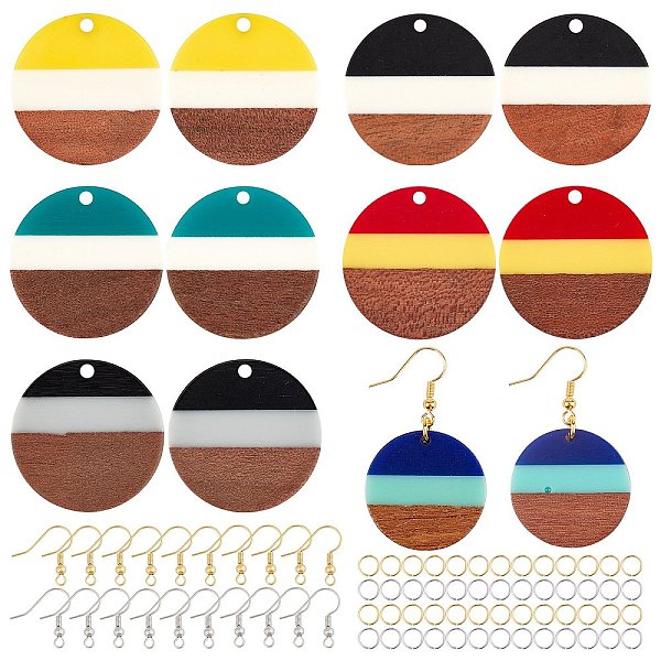 PandaHall Olycraft DIY Dangle Earring Making Kits, Including Resin & Wood Pendants, Brass Earring Hooks & Jump Rings, Flat Round, Mixed..., Multicolor
PandaHall Olycraft DIY Dangle Earring Making Kits, Including Resin & Wood Pendants, Brass Earring Hooks & Jump Rings, Flat Round, Mixed..., Multicolor