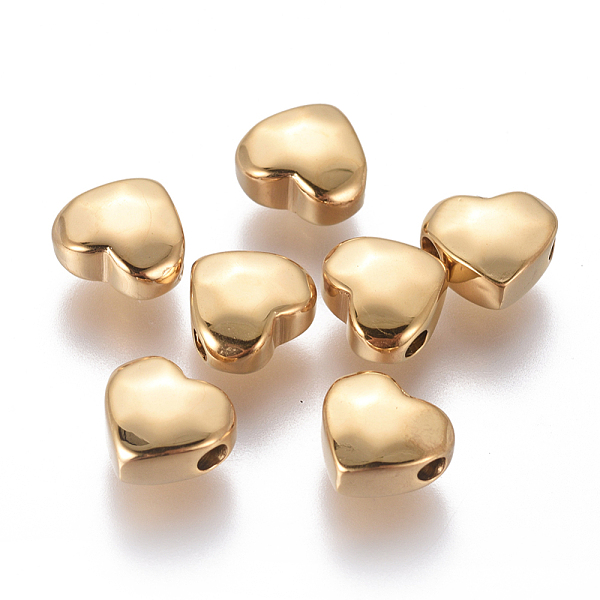 PandaHall Ion Plating(IP) 304 Stainless Steel Beads, Faceted, Heart, Golden, 7.5x8x4mm, Hole: 1.6mm 304 Stainless Steel Heart
PandaHall Ion Plating(IP) 304 Stainless Steel Beads, Faceted, Heart, Golden, 7.5x8x4mm, Hole: 1.6mm 304 Stainless Steel Heart