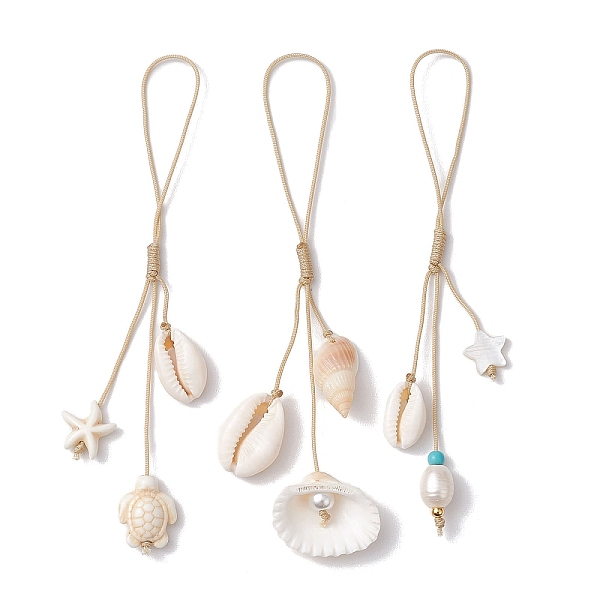 PandaHall Natural Cultured Freshwater Pearl & Dyed Synthetic Turquoise & Clam Shell Mobile Straps, with Braided Nylon Thread, WhiteSmoke..., White
PandaHall Natural Cultured Freshwater Pearl & Dyed Synthetic Turquoise & Clam Shell Mobile Straps, with Braided Nylon Thread, WhiteSmoke..., White