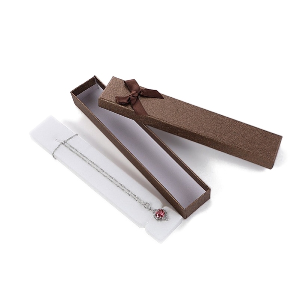 PandaHall Rectangle Paper Necklace Boxes with Bowknot, Jewelry Gift Case for Necklaces Storage, Sienna, 21x4x2.2cm Paper Rectangle Brown
PandaHall Rectangle Paper Necklace Boxes with Bowknot, Jewelry Gift Case for Necklaces Storage, Sienna, 21x4x2.2cm Paper Rectangle Brown
