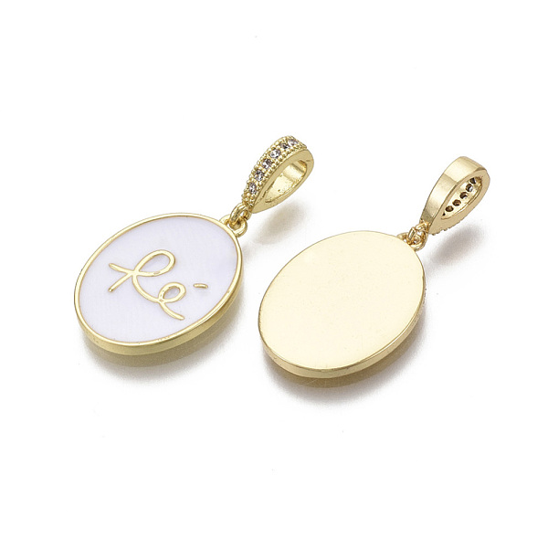 PandaHall Brass Micro Pave Clear Cubic Zirconia Pendants, with Enamel, Oval, Real 18K Gold Plated, Nickel Free, White, 26x13x5.5mm, Hole...
PandaHall Brass Micro Pave Clear Cubic Zirconia Pendants, with Enamel, Oval, Real 18K Gold Plated, Nickel Free, White, 26x13x5.5mm, Hole...