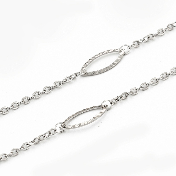 PandaHall 304 Stainless Steel Cable Chains, with 201 Stainless Steel Textured Horse Eye Links, Soldered, with Spool, Stainless Steel Color...
PandaHall 304 Stainless Steel Cable Chains, with 201 Stainless Steel Textured Horse Eye Links, Soldered, with Spool, Stainless Steel Color...