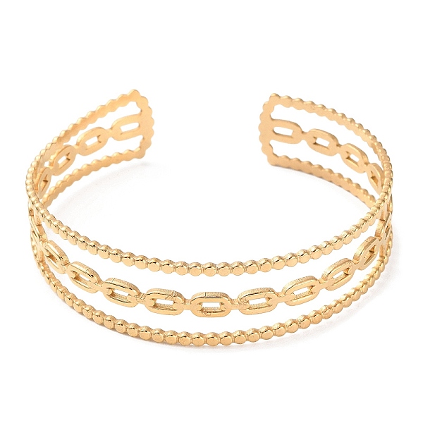 PandaHall 304 Stainless Steel Hollow Oval Cuff Bangles, Golden, Inner Diameter: 2-1/4 inch(5.75cm) 304 Stainless Steel
PandaHall 304 Stainless Steel Hollow Oval Cuff Bangles, Golden, Inner Diameter: 2-1/4 inch(5.75cm) 304 Stainless Steel