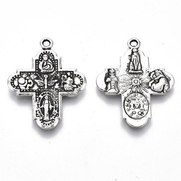 PandaHall Tibetan Style Alloy Pendants, Cadmium Free & Lead Free, for Religion, Cross with Saint, Antique Silver, 29.5x23x2mm, Hole: 1.5mm...
PandaHall Tibetan Style Alloy Pendants, Cadmium Free & Lead Free, for Religion, Cross with Saint, Antique Silver, 29.5x23x2mm, Hole: 1.5mm...