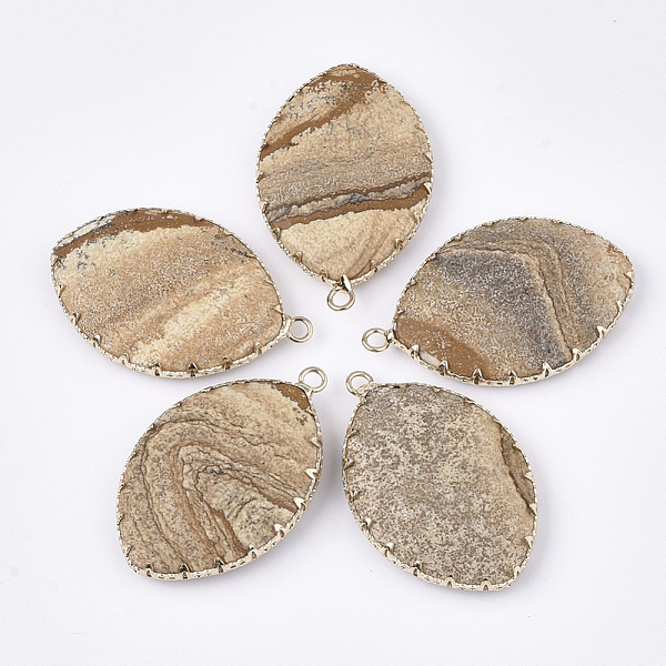 PandaHall Natural Picture Jasper Pendants, with Brass Findings, Faceted, Horse Eye, Golden, 39~41x25~26x5~7mm, Hole: 2mm Picture Jasper...
PandaHall Natural Picture Jasper Pendants, with Brass Findings, Faceted, Horse Eye, Golden, 39~41x25~26x5~7mm, Hole: 2mm Picture Jasper...