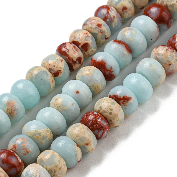 PandaHall Synthetic Imperial Jasper Dyed Beads Strands, Rondelle, Dark Cyan, 6~7x4~4.5mm, Hole: 1.2mm, about 90~94pcs/strand, 14.76''~15.08"...
PandaHall Synthetic Imperial Jasper Dyed Beads Strands, Rondelle, Dark Cyan, 6~7x4~4.5mm, Hole: 1.2mm, about 90~94pcs/strand, 14.76''~15.08"...