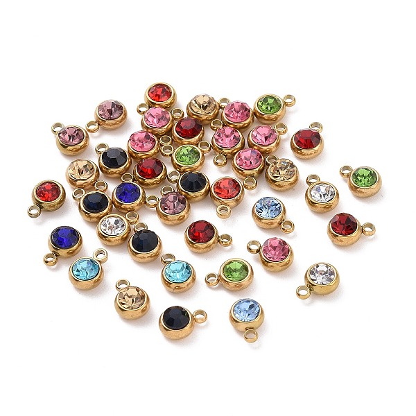 PandaHall 304 Stainless Steel Charms, with Acrylic Rhinestone, Birthstone Charms, Faceted, Flat Round, Golden, Mixed Color, 8.2x6x3.5mm..., Multicolor
PandaHall 304 Stainless Steel Charms, with Acrylic Rhinestone, Birthstone Charms, Faceted, Flat Round, Golden, Mixed Color, 8.2x6x3.5mm..., Multicolor