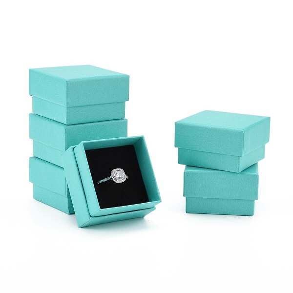 PandaHall Cardboard Gift Box Jewelry Set Boxes, for Ring, Earring, with Black Sponge Inside, Square, Medium Turquoise, 5x5x3.2cm Paper..., Cyan
PandaHall Cardboard Gift Box Jewelry Set Boxes, for Ring, Earring, with Black Sponge Inside, Square, Medium Turquoise, 5x5x3.2cm Paper..., Cyan
