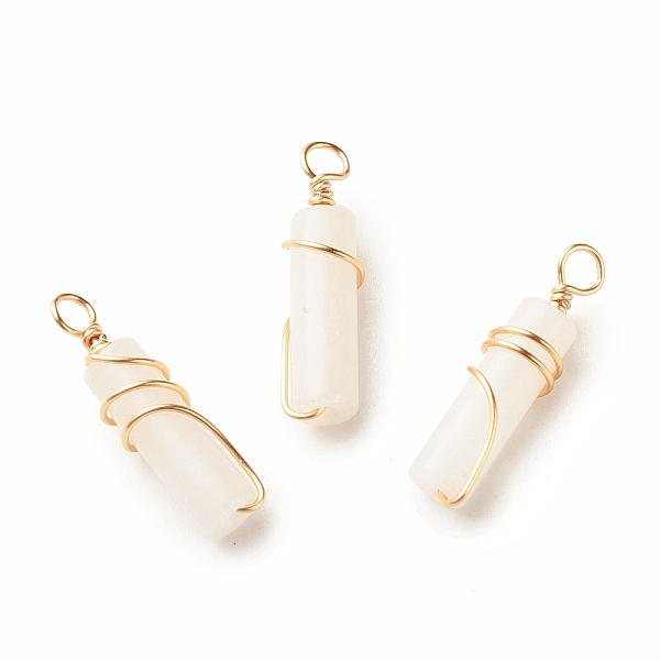 PandaHall Natural White Jade Pendants, with Light Gold Tone Eco-Friendly Copper Wire Wrapped, Column, 20~21x5~5.5mm, Hole: 2.3~2.8mm White...
PandaHall Natural White Jade Pendants, with Light Gold Tone Eco-Friendly Copper Wire Wrapped, Column, 20~21x5~5.5mm, Hole: 2.3~2.8mm White...