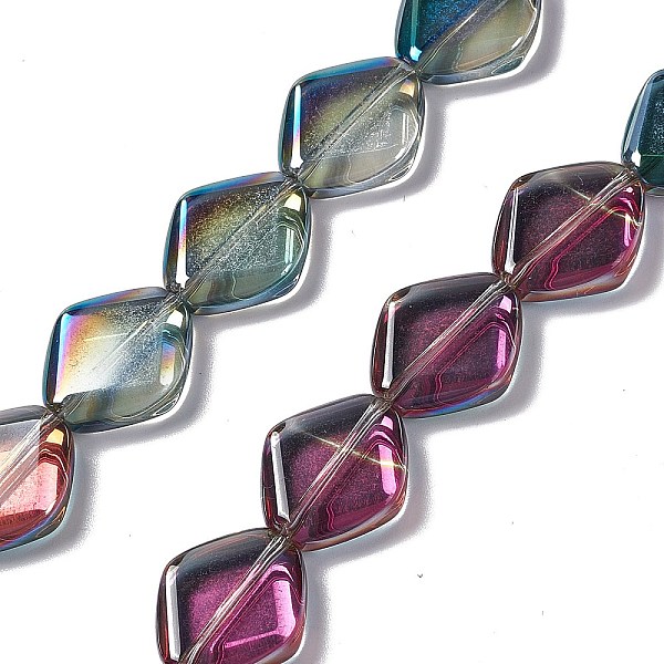 PandaHall Electroplate Glass Beads Strands, Half Rainbow Plated, Rhombus, Dark Slate Gray, 18x15.5x5mm, Hole: 1.2mm, about 35~37pcs/strand...
PandaHall Electroplate Glass Beads Strands, Half Rainbow Plated, Rhombus, Dark Slate Gray, 18x15.5x5mm, Hole: 1.2mm, about 35~37pcs/strand...