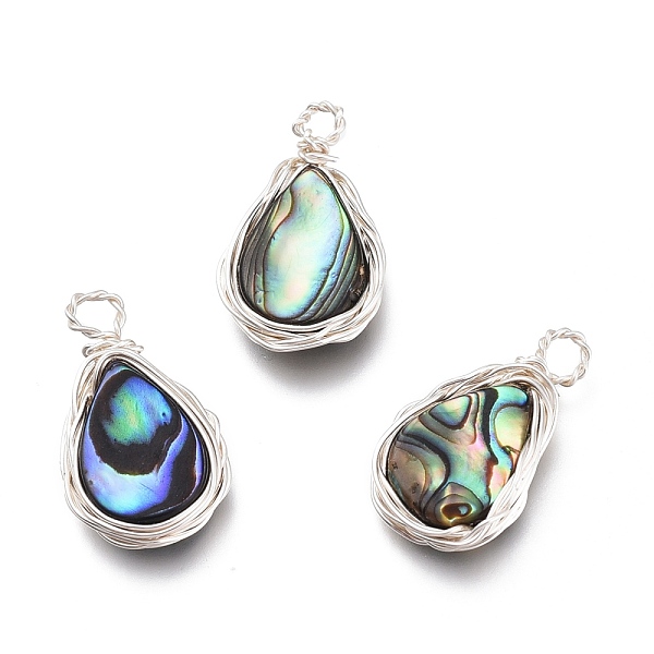PandaHall Natural Abalone Shell/Paua Shell Pendants, with Eco-Friendly Copper Wire Wrapped, Teardrop, Silver, 18.4x10.5x3.5mm, Hole: 2.4mm...
PandaHall Natural Abalone Shell/Paua Shell Pendants, with Eco-Friendly Copper Wire Wrapped, Teardrop, Silver, 18.4x10.5x3.5mm, Hole: 2.4mm...