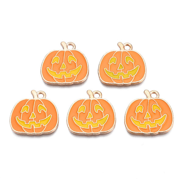 PandaHall Alloy Enamel Pendants, Halloween, Cadmium Free & Lead Free, Pumpkin, Light Gold, Dark Orange, 20x20x1.5mm, Hole: 2mm Alloy+Enamel...
PandaHall Alloy Enamel Pendants, Halloween, Cadmium Free & Lead Free, Pumpkin, Light Gold, Dark Orange, 20x20x1.5mm, Hole: 2mm Alloy+Enamel...