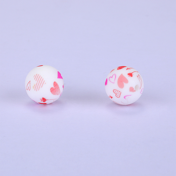 PandaHall Printed Round with Heart Pattern Silicone Focal Beads, White, 15x15mm, Hole: 2mm Silicone Round White
PandaHall Printed Round with Heart Pattern Silicone Focal Beads, White, 15x15mm, Hole: 2mm Silicone Round White