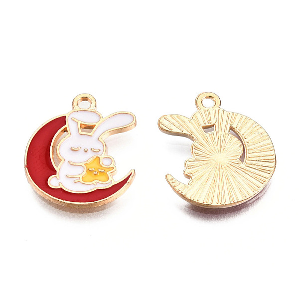 PandaHall Alloy Enamel Pendants, Cadmium Free & Nickel Free & Lead Free, Light Gold, Moon with Rabbit, Dark Red, 18x15x1.5mm, Hole: 1.4mm...
PandaHall Alloy Enamel Pendants, Cadmium Free & Nickel Free & Lead Free, Light Gold, Moon with Rabbit, Dark Red, 18x15x1.5mm, Hole: 1.4mm...