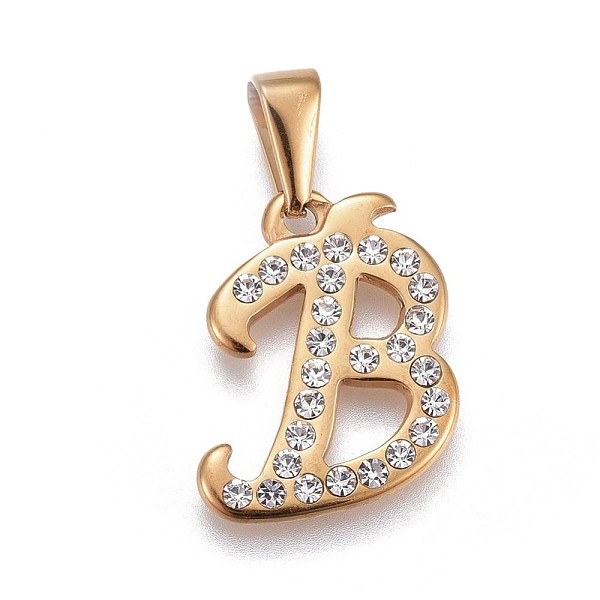 PandaHall 304 Stainless Steel Pendants, with Rhinestone, Letter, Letter.B, 21x16x2mm, Hole: 3~3.5x7.5~8mm Stainless Steel+Rhinestone Letter..., Clear
PandaHall 304 Stainless Steel Pendants, with Rhinestone, Letter, Letter.B, 21x16x2mm, Hole: 3~3.5x7.5~8mm Stainless Steel+Rhinestone Letter..., Clear