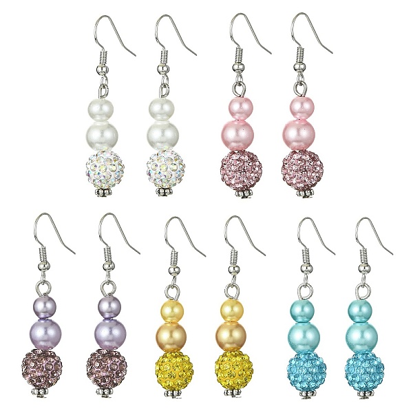 PandaHall Glass Rhinestone Round Beads Dangle Earrings, Brass Drop Earrings, Mixed Color, 45x10mm Rhinestone Multicolor
PandaHall Glass Rhinestone Round Beads Dangle Earrings, Brass Drop Earrings, Mixed Color, 45x10mm Rhinestone Multicolor