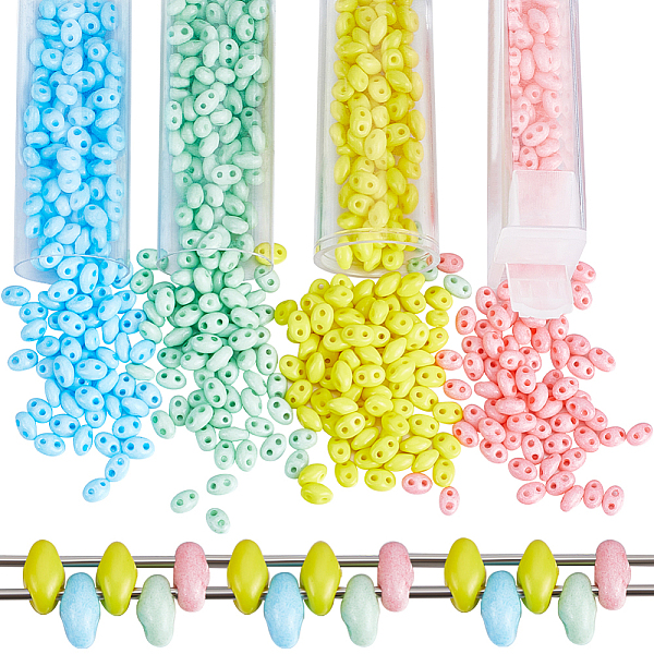 PandaHall CREATCABIN 776Pcs 4 Colors 2-Hole Seed Beads, Czech Glass Beads, Oval, Mixed Color, 5x3~3.5x2.5~3mm, Hole: 0.5mm, about..., Multicolor
PandaHall CREATCABIN 776Pcs 4 Colors 2-Hole Seed Beads, Czech Glass Beads, Oval, Mixed Color, 5x3~3.5x2.5~3mm, Hole: 0.5mm, about..., Multicolor