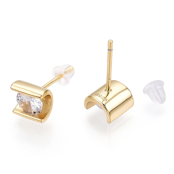 PandaHall 925 Sterling Silver Micro Pave Cubic Zirconia Stud Earrings, Column, Nickel Free, with S925 Stamp, Real 18K Gold Plated, 6.5x6.5mm..., Clear
PandaHall 925 Sterling Silver Micro Pave Cubic Zirconia Stud Earrings, Column, Nickel Free, with S925 Stamp, Real 18K Gold Plated, 6.5x6.5mm..., Clear