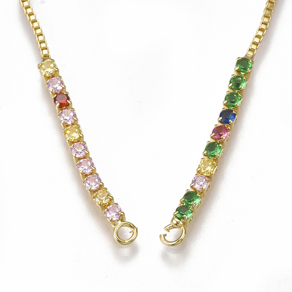PandaHall Brass Bracelets Making, Slider Bracelets, with Cubic Zirconia, Golden, 9-7/8 inch(25cm), Hole: 1.5mm Brass
PandaHall Brass Bracelets Making, Slider Bracelets, with Cubic Zirconia, Golden, 9-7/8 inch(25cm), Hole: 1.5mm Brass