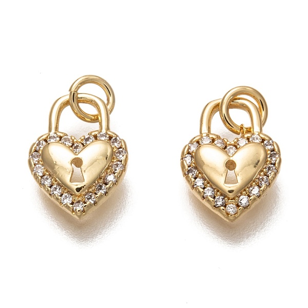 PandaHall Brass Micro Pave Clear Cubic Zirconia Charms, Long-Lasting Plated, with Jump Rings, Heart Lock, Real 18K Gold Plated, 11.5x8.5x3mm...
PandaHall Brass Micro Pave Clear Cubic Zirconia Charms, Long-Lasting Plated, with Jump Rings, Heart Lock, Real 18K Gold Plated, 11.5x8.5x3mm...