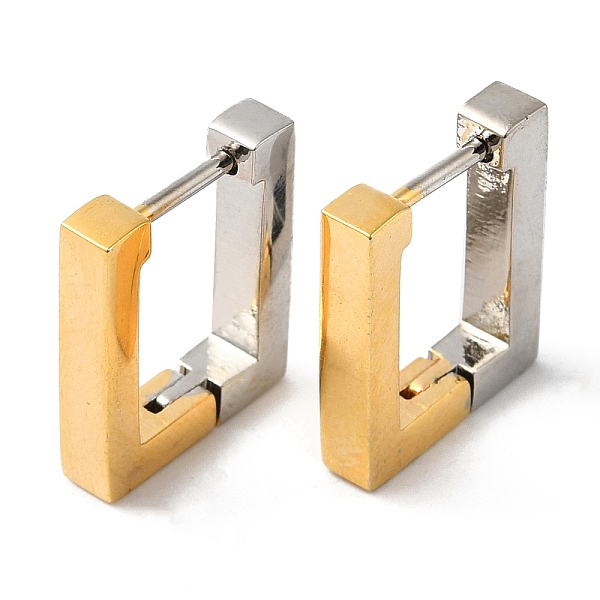 PandaHall Two Tone Brass Rectangle Hoop Earrings, Real Gold Plated & Real Platinum Plated, 15x13x4mm Brass Rectangle
PandaHall Two Tone Brass Rectangle Hoop Earrings, Real Gold Plated & Real Platinum Plated, 15x13x4mm Brass Rectangle