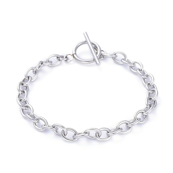 PandaHall Unisex 304 Stainless Steel Cable Chain Bracelets, with Toggle Clasps, Stainless Steel Color, 7-5/8 inch(19.4cm), 5mm 304 Stainless...
PandaHall Unisex 304 Stainless Steel Cable Chain Bracelets, with Toggle Clasps, Stainless Steel Color, 7-5/8 inch(19.4cm), 5mm 304 Stainless...