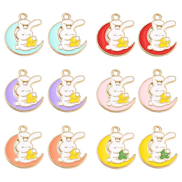 PandaHall 30Pcs 6 Colors Alloy Enamel Cartoon Pendants, Golden, Moon with Rabbit & Star, Mixed Color, 18x15x1.5mm, Hole: 1.6mm, 5pcs/color..., Multicolor
PandaHall 30Pcs 6 Colors Alloy Enamel Cartoon Pendants, Golden, Moon with Rabbit & Star, Mixed Color, 18x15x1.5mm, Hole: 1.6mm, 5pcs/color..., Multicolor