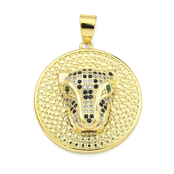 PandaHall Brass Micro Pave Cubic Zirconia Pendants, Flat Round with Leopard Head Charms, Real 18K Gold Plated, 27x25x7mm, Hole: 5.5x4mm..., Clear
PandaHall Brass Micro Pave Cubic Zirconia Pendants, Flat Round with Leopard Head Charms, Real 18K Gold Plated, 27x25x7mm, Hole: 5.5x4mm..., Clear
