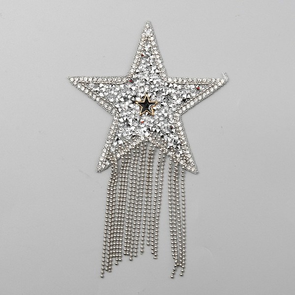 PandaHall Star Resin Hotfix Rhinestone, with Tassel, Iron on Patches, for Dress, Shoes, Garment Decoration, Silver, 135mm Resin Rhinestone...
PandaHall Star Resin Hotfix Rhinestone, with Tassel, Iron on Patches, for Dress, Shoes, Garment Decoration, Silver, 135mm Resin Rhinestone...
