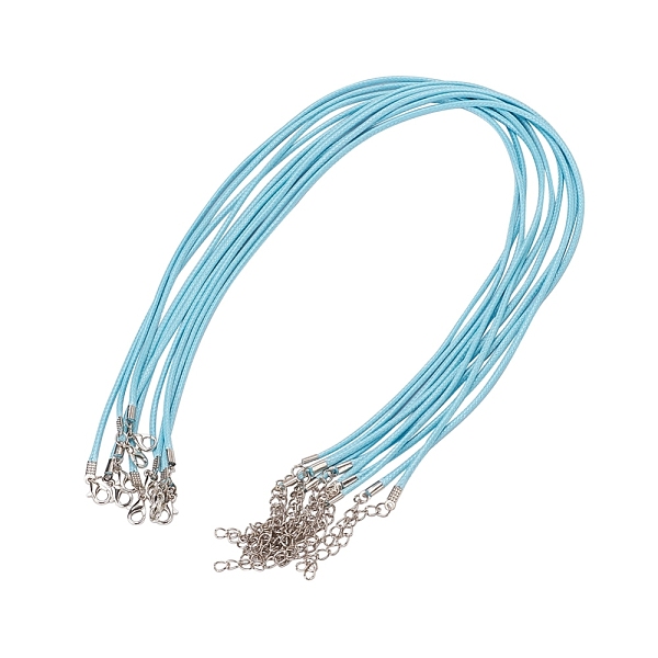 PandaHall Waxed Cord Necklace Making, with Zinc Alloy Lobster Clasps, Platinum, Light Sky Blue, 17.8 inch~18 inch(45.5~46cm), 2mm Waxed Cord
PandaHall Waxed Cord Necklace Making, with Zinc Alloy Lobster Clasps, Platinum, Light Sky Blue, 17.8 inch~18 inch(45.5~46cm), 2mm Waxed Cord