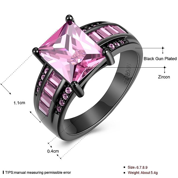 PandaHall Brass Cubic Zirconia Finger Rings, Pink, Gunmetal, US Size 9(18.9mm) Brass+Cubic Zirconia Pink
PandaHall Brass Cubic Zirconia Finger Rings, Pink, Gunmetal, US Size 9(18.9mm) Brass+Cubic Zirconia Pink