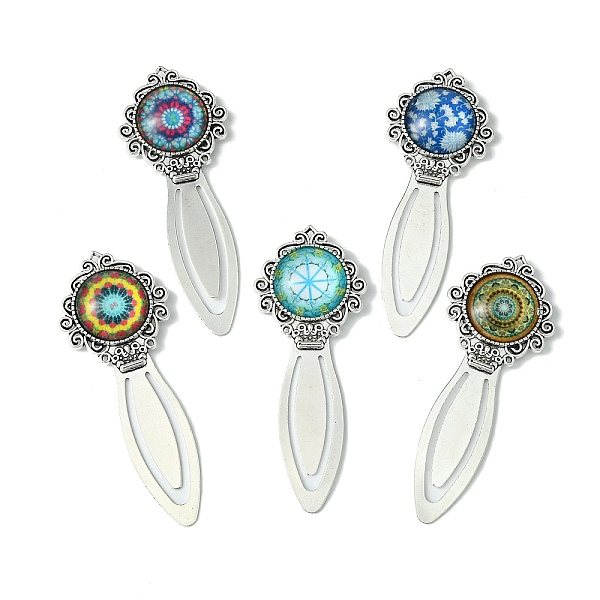 PandaHall Mosaic Printed Glass Cabochons Bookmarks, Tibetan Style Alloy Book Making Clips, Antique Silver, 81x31mm Glass
PandaHall Mosaic Printed Glass Cabochons Bookmarks, Tibetan Style Alloy Book Making Clips, Antique Silver, 81x31mm Glass