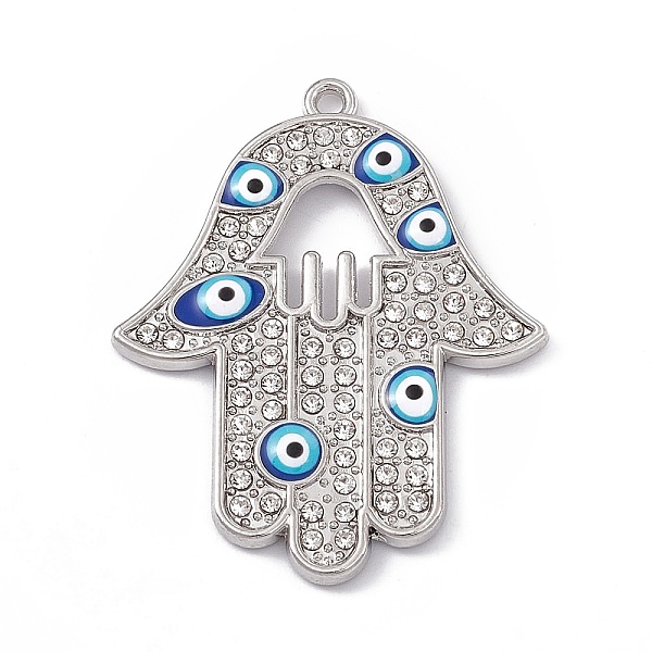 PandaHall Alloy Enamel Pendants, with Crystal Rhinestone, Hamsa Hand with Evil Eye, Platinum, Blue, 39x31x2mm, Hole: 1.6mm Alloy...
PandaHall Alloy Enamel Pendants, with Crystal Rhinestone, Hamsa Hand with Evil Eye, Platinum, Blue, 39x31x2mm, Hole: 1.6mm Alloy...