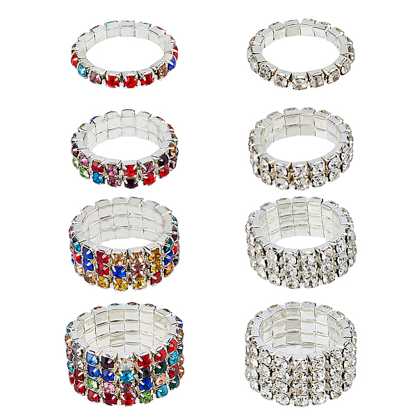PandaHall FIBLOOM 8Pcs 8 Style Rhinestone Tennis Chains Stretch Rings Set for Women, Mixed Color, Inner Diameter: 15.5mm, 1Pc/style..., Multicolor
PandaHall FIBLOOM 8Pcs 8 Style Rhinestone Tennis Chains Stretch Rings Set for Women, Mixed Color, Inner Diameter: 15.5mm, 1Pc/style..., Multicolor