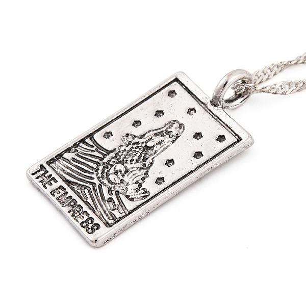 PandaHall Alloy Pendant Necklaces, with Singapore Chains, Tarot Necklaces, The Empress, 16.14 inch(41cm) Alloy Others
PandaHall Alloy Pendant Necklaces, with Singapore Chains, Tarot Necklaces, The Empress, 16.14 inch(41cm) Alloy Others