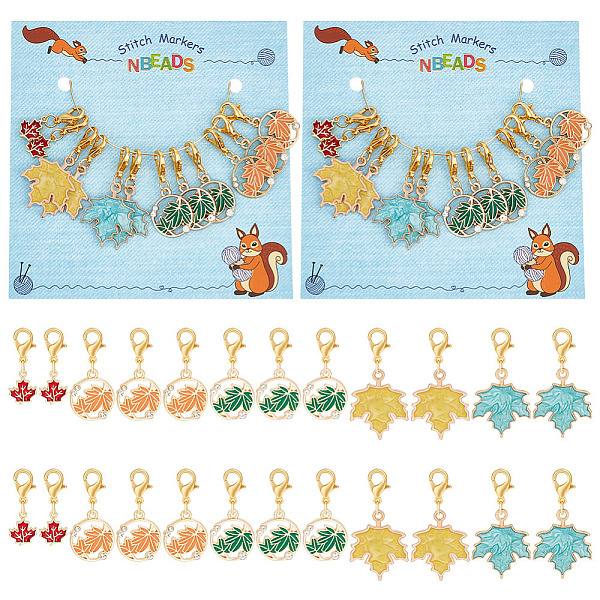 PandaHall Autumn Maple Leaf Pendant Stitch Markers, Alloy Enamel Crochet Lobster Clasp Charms, Locking Stitch Marker with Wine Glass Charm..., Multicolor
PandaHall Autumn Maple Leaf Pendant Stitch Markers, Alloy Enamel Crochet Lobster Clasp Charms, Locking Stitch Marker with Wine Glass Charm..., Multicolor