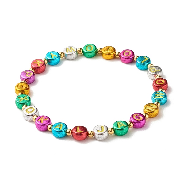 PandaHall Flat Round with Letter Beaded Stretch Bracelet for Women, Golden, Colorful, Inner Diameter: 2-1/4 inch(5.7cm) Acrylic Letter
PandaHall Flat Round with Letter Beaded Stretch Bracelet for Women, Golden, Colorful, Inner Diameter: 2-1/4 inch(5.7cm) Acrylic Letter