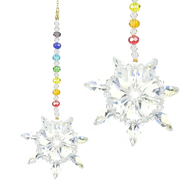 PandaHall Flower Faceted Glass Pendant Decoration, with Brass Cable Chains and 304 Stainless Steel Jump Rings, for Home Decoration, Clear...
PandaHall Flower Faceted Glass Pendant Decoration, with Brass Cable Chains and 304 Stainless Steel Jump Rings, for Home Decoration, Clear...