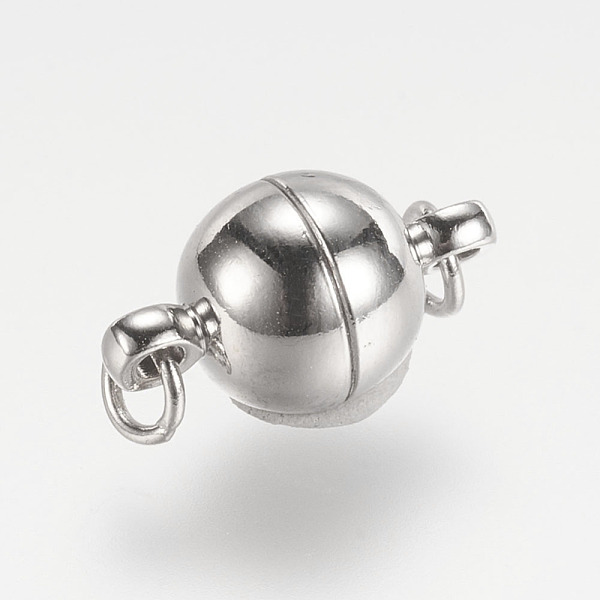 PandaHall Brass Magnetic Clasps with Loops, Nickel Free, Round, Platinum, 16x10mm, Hole: 2mm Brass Round
PandaHall Brass Magnetic Clasps with Loops, Nickel Free, Round, Platinum, 16x10mm, Hole: 2mm Brass Round